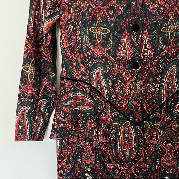 Exquisite 💯 Silk Vintage Hanae Mori Peplum Midi Dress - Picture 4 of 12